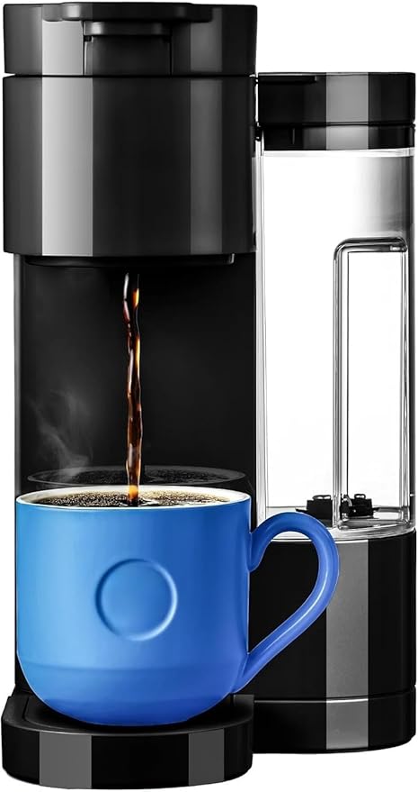 KeurigK K-Express Essentials Single-Serve KCup Pod Coffee Maker 3 Cup Sizes Fast Fresh Brew 30oz Removable Water Reservoir Travel Mug Friendly Maintenance Alert Space-Saving (Black)