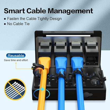 4 Port Patch Panel CAT6 Keystone Patch Panel (EC Listed) UTP Network for Home/Office (1U 4Port, CAT6)
