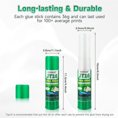 3D Printer Glue Sticks, 36 Grams Each PVP Solid Glue Sticks for Hot Bed Plate, Washable, Non-Toxic, Reduce Warping for PLA, ABS, PETG, HIPS, TPU Filament on PEI, Glass, Aluminum, Buildtak Board, 6Pcs