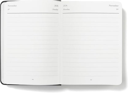 Wykeham's Executive 2026 Daily Journal Planner – US Public Holidays & Format – Customization Available (Personalized Black, 6"×4.5")