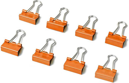 50 Pack Small Orange Binder Clips 3/4 Inch (19 mm), Colored Little Paper Clamps, Tiny Mini Paper Clips for Office Home School Business 0.75"
