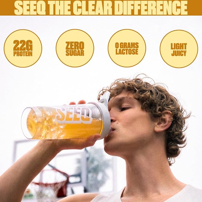 SEEQ Clear Whey Isolate Protein Powder, Mango Pineapple - 22 Servings, 22g Protein Per Serving - 0g Lactose, Sugar-Free, Keto-Friendly, Soy Free - Juice-Like Protein, Post-Workout Recovery