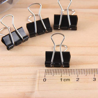 Coideal Mini Binder Clips Black, 60 Pcs 15mm Extra Small Paper Clips, 0.6 Inch Micro Metal Binder Bull Clips for Office School