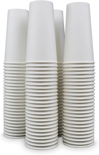 Paper 22oz White Cold Drink Cups, 1000 Count, Home Use, Recyclable, Leak-Proof, Made in USA