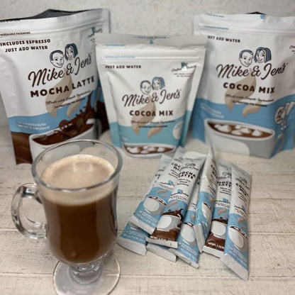 Mike & Jen's Hot Cocoa Mix Single Serve Sticks. 5 Simple Ingredients. 12 Servings