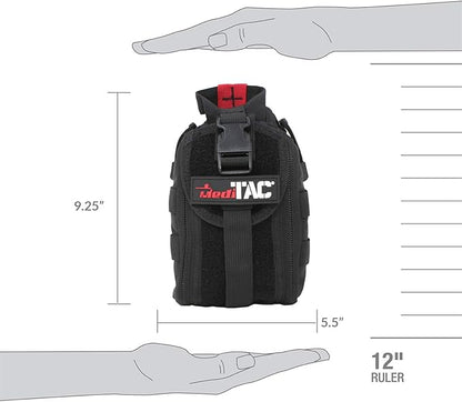 Premium Tactical Trauma IFAK Kit with Celox Hemostatic Granules, SOF Tourniquet and Pressure Bandage in Molle Pouch, Bleeding Control Kit (Black)