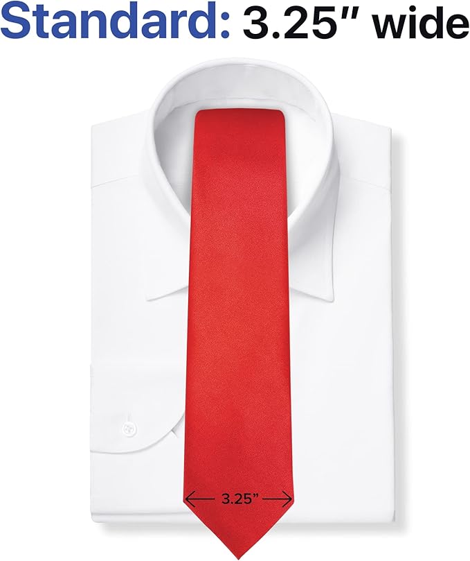 boxed-gifts Umo Lorenzo Tie for Men Satin Finish Necktie - Standard Width Ties - Black, Navy, Red, Sage Green Tie