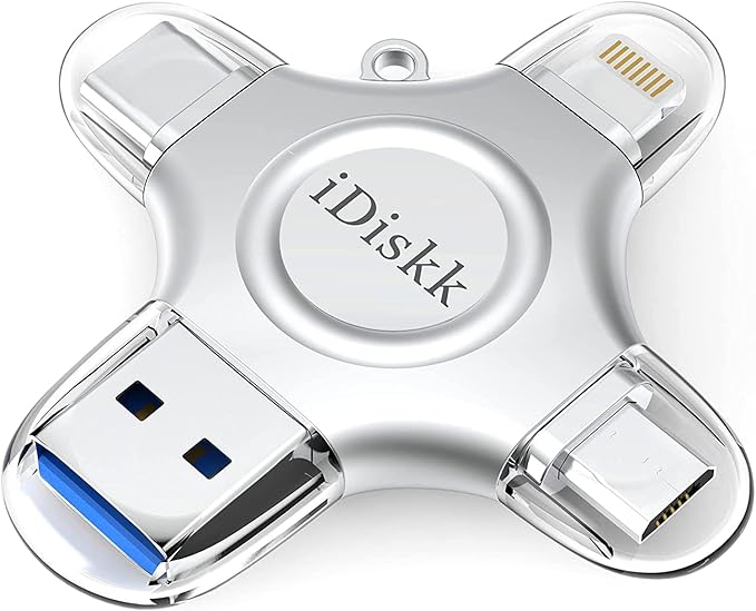 iDiskk App-le MFI Certified 512GB,Flash Drive for iPhone Photo Stick,for iPhone 17/16/15,Flash Drive for Photos and Videos,iPhone USB Storage,Photo Stick, for iPad Android Samsung (4 in 1)
