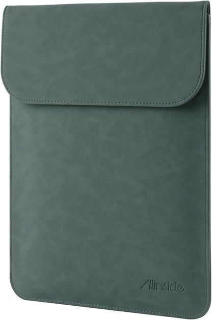 Allinside 13 inch Laptop Sleeve Case for with MacBook Air 13 2018–2025 (M2 A2681 M3 A3113 M4 A3240)/MacBook Pro 13 2016–2022 (A2251 A2289 A2338 M1 M2), PU Suede Leather Laptop Case Cover, Dark Green