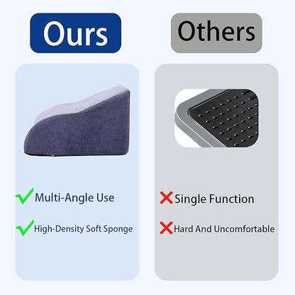 Foot Rest for Under Desk at Work Ergonomic Under Desk Footrest，Support Foot Pillow Double-Sided Footstool， for Office, Home & Gaming Leg Elevation Pillow Blue