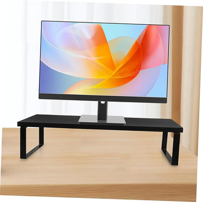 Sewroro Convenient Monitor Riser Stand for Desk Computer Laptop with Stable Practical Design for Home Office Study Black Display Base Providing Comfortable Viewing Height
