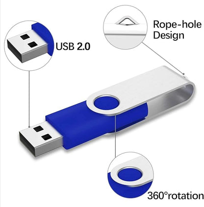 Generic10 Pack 32GB USB Flash Drive, Thumb Drives Memory Stick Swivel Jump Drive for Home & Office Use (10Pack Blue, 32GB)