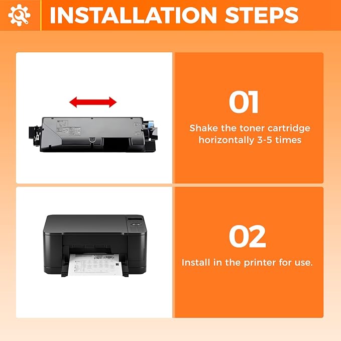 TK-582 TK582 Toner Cartridge Set 4-Pack High Yield Replacement for Kyocera TK-582K TK-582M TK-582C TK-582Y Ink Compatible with Kyocera ECOSYS P6021cdn PRINTER FS-C5150DN Printer Copy Black Color Cyan