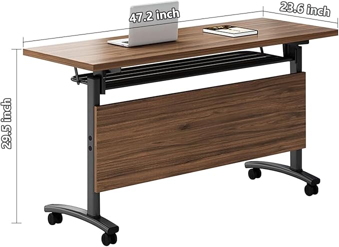 Conference Table, Folding Conference Room Table Meeting Tables, Flip Top Training Table Foldable Conference Tables with Wheels for Office, Conference Room, School (2 Pack, 47.2 x 23.6 x 29.5 inch)