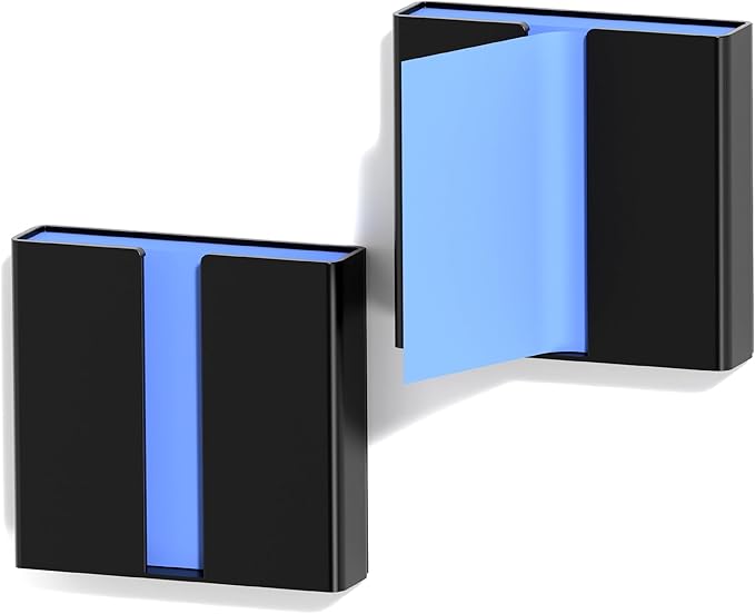 2 Pcs Sticky Note Dispenser, Magnetic Sticky Note Holder for Post It Notes, 3 x 3 Inch Sticky Note Organizer for Office Home Classroom, Black