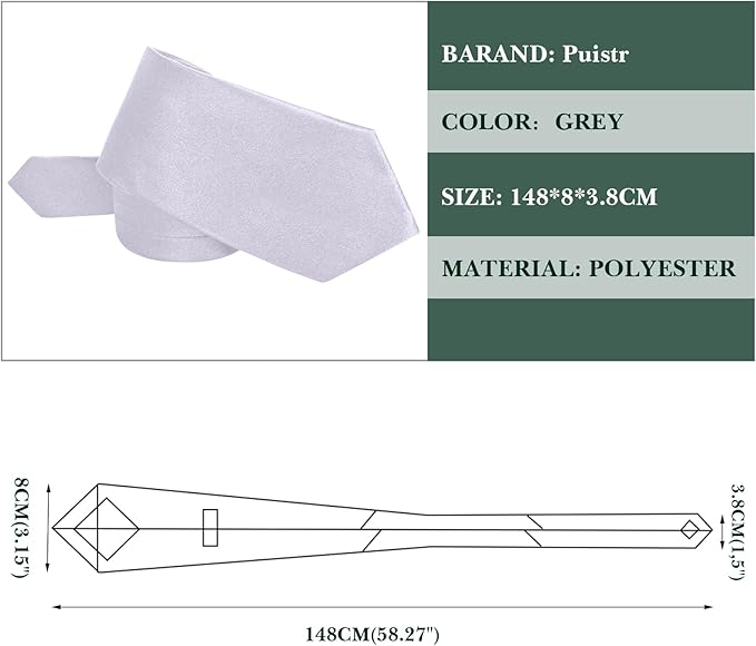 Men's Ties Solid Pure Color 3.15" (8CM) Necktie Plain Formal Business Wedding Black Ties For Men