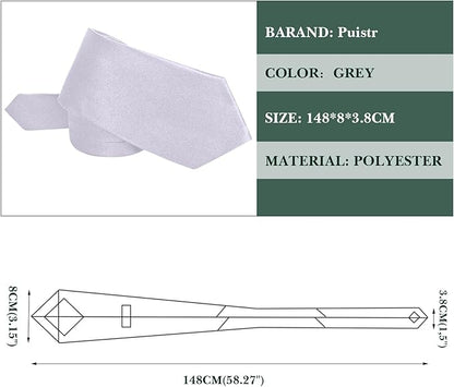Men's Ties Solid Pure Color 3.15" (8CM) Necktie Plain Formal Business Wedding Black Ties For Men