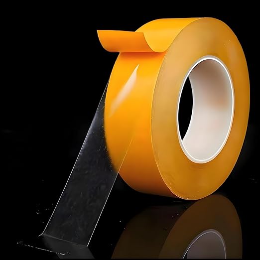 Ultra-Thin Double Sided Adhesive Tape 1.5Inch x 66Ft Transparent Sticky Tape for Making DIY Crafts, Paste Photo, Scrapbook, Gift Wrap, Rug Fixed, Woodworker, Fashion Clothing, Wall Decor, Cat Training
