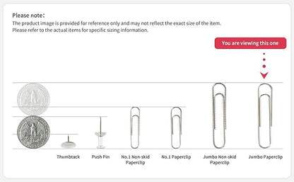PAPERPAL Paperclips for Office School & Personal Use, Jumbo Smooth Paper Clip (2"), 1000 Large Paper Clips (10 Boxes of 100 Each), Silver