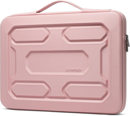 DOMISO 13.3 inch Laptop Sleeve with Handle Shockproof Computer Bag Waterproof EVA Protective Carrying Case for 13-13.3 inch Notebooks/13 MacBook Air/MacBook Pro Retina/Dell XPS 13/HP, Pink