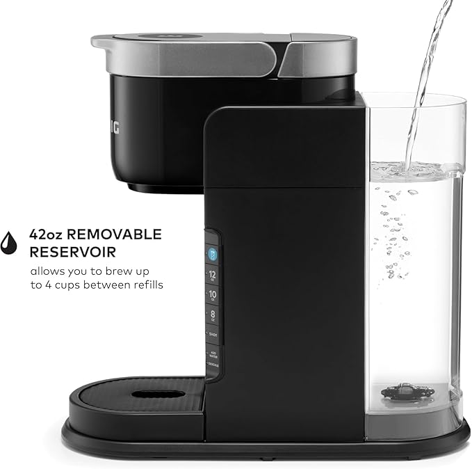 KeurigK K-Cafe Single Serve Coffee Maker with Milk Frother, Compatible with KCup Pods, Premium Drip Coffee Machine for Home and Kitchen, Automatic Brewing System, Ideal Barista Appliance