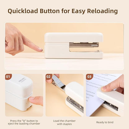 deli Stapler, Desktop Staplers with Integrated Staple Remover, 45 Sheet Capacity Office Stapler, 2 Pack, White