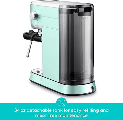 CASABREWS CM5418 Espresso Machine 20 Bar, Cappuccino Machine with Milk Frother Steam Wand, Stainless Steel Espresso Coffee Machine, Gift for Grandma or Wife, Gift for Girlfriend, Pastel Green