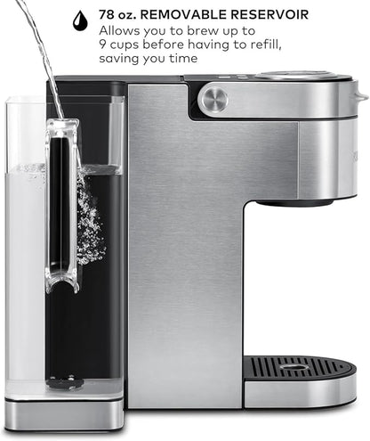 KeurigK Plus Single Serve Coffee Maker, MultiStream Technology, Customizable Strength and Temperature Settings, Programmable, 78oz Removable Reservoir, Stainless Steel