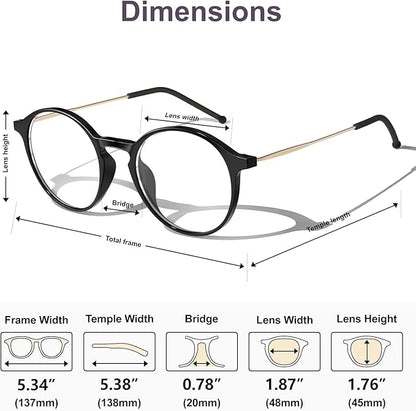 VISOONE Round Lightweight Blue Light Blocking Glasses Women Men Fashion Cute Thin Eyewear Niko