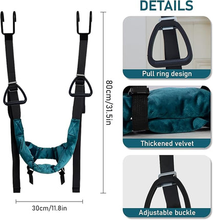 Cervical Neck Traction Device Over Door for Home Use Portable Neck Stretcher Hammock Decompression Home Physical Therapy (Blue)
