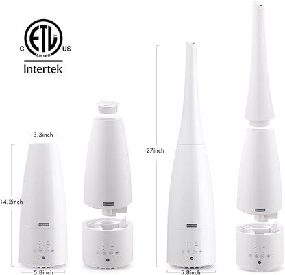 Warm and Cool Mist Humidifier for Home/Bedroom with Remote Control 2.3L Smart Air Humidifier for Desk/Office/Bedroom 25dB Whisper Quiet with Auto Shut off