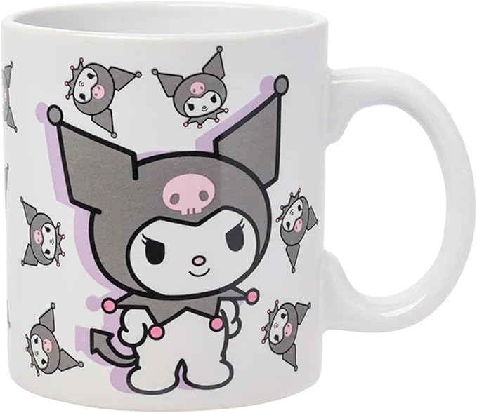 Silver Buffalo Sanrio Hello Kitty and Friends Kuromi Poses Ceramic Mug, 20 Ounces