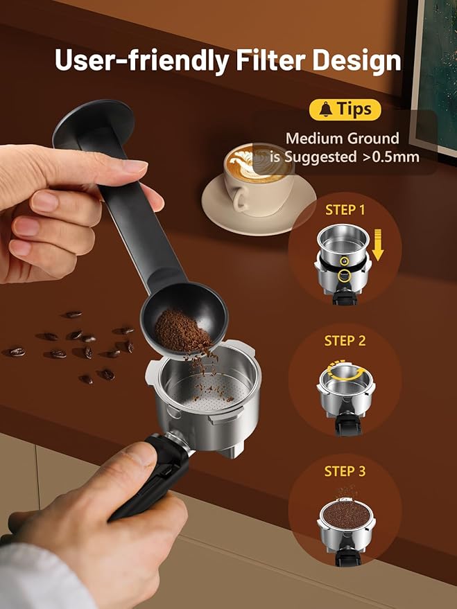 20Bar Espresso Machine with Rapid Cold Brew, Hot & Iced Coffee Makers, Stainless Steel Espresso Maker with Milk Frother Steam Wand, Touch Screen with Water Tank for Latte, Cappuccino, Gift