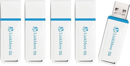 LinkMore 64GB (5 Pack) NR34 USB Flash Drive – USB 3.2 Memory Stick with Keychain Loop, High-Speed Thumb Drive up to 120MB/s Read & 60MB/s Write for PC, Mac, Car, TV – Compact, Plug & Play