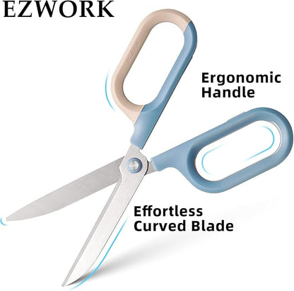 Multipurpose Scissors, Comfort-Grip Handles Sharp Scissors for Office Home School Craft Sewing Fabric Supplies (7", Blue-1)