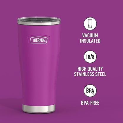 THERMOS ICON SERIES, Stainless Steel Tumbler with Slide Lock, 24 Ounce, Plum