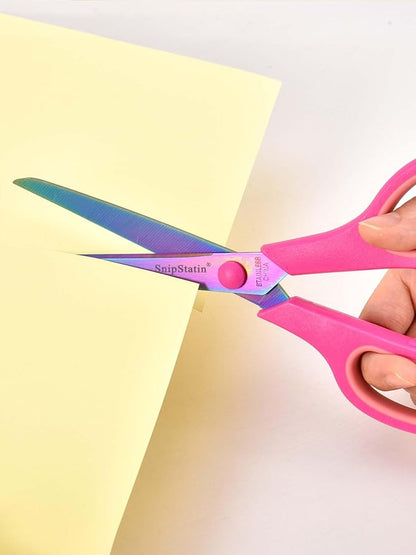 8.5" Multipurpose Office Scissors Heavy Duty, Titanium Coating Sharp Blades, Ergonomic Semi-Soft Rubber Grip, Scissors All Purpose for Sewing, School, Fabric, Art Craft Supplies, 3-Pack