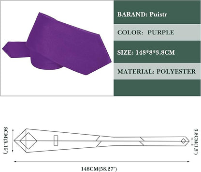 Men's Ties Solid Pure Color 3.15" (8CM) Necktie Plain Formal Business Wedding Black Ties For Men