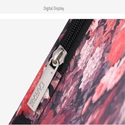 Laptop Sleeve 14 Inch,Waterproof Protective Notebook Case Briefcase Carrying Bag Compatible with MacBook,Acer,Asus, Dell,Lenovo,Microsoft,HP Laptop Cover (Red Flowers, 15 inch)