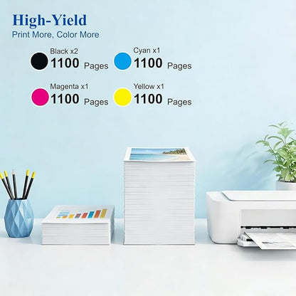 Remanufactured for 822XL Ink Cartridge Replacement for Epson 822XL Ink Cartridges Combo Pack for 822 XL Printer Ink High Yield 822 XL use with Pro WF-3820 WF-3823 WF-4833 WF-4820 WF-4830 (5 Pack)