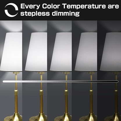Portable Cordless Table Lamp, Built in Rechargeable Battery, 2700-6000k Color Temperature, Fully Dimmable, Scalable, Ambient Light for Patio, Restaurant, Bar, Bedroom, Dining (Gold)