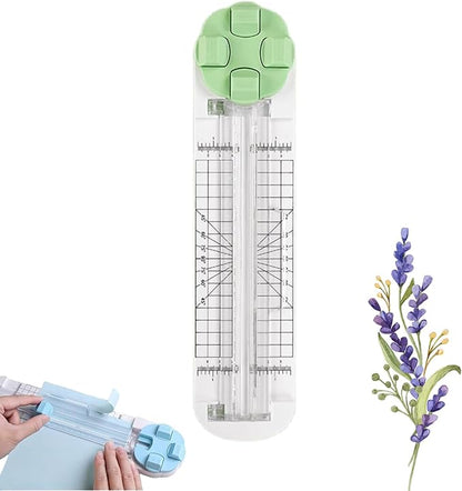 4-in-1 Multi-Function Paper Trimmer,Bidirectional Papers Cutter,Bidirectional Rotary Paper Cutter for A4/Photo/Card, for Daily Manual and Office Use (Green)