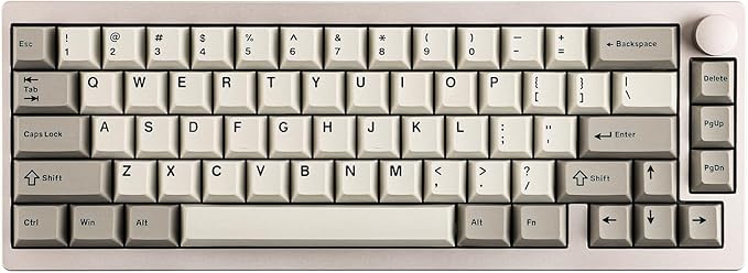 EPOMAKER P65 QMK/VIA Wireless Aluminum Gaming Keyboard, Gasket-Mount, Bluetooth/2.4Ghz/USB(A to C), Hot Swappable, N-Key Rollover, for Mac/PC/PS/Xbox (Khaki, Zebra Switch)