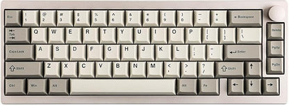 EPOMAKER P65 QMK/VIA Wireless Aluminum Gaming Keyboard, Gasket-Mount, Bluetooth/2.4Ghz/USB(A to C), Hot Swappable, N-Key Rollover, for Mac/PC/PS/Xbox (Khaki, Zebra Switch)