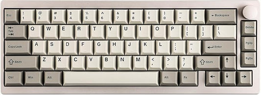 EPOMAKER P65 QMK/VIA Wireless Aluminum Gaming Keyboard, Gasket-Mount, Bluetooth/2.4Ghz/USB(A to C), Hot Swappable, N-Key Rollover, for Mac/PC/PS/Xbox (Khaki, Zebra Switch)
