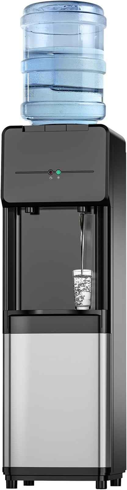 Euhomy Hot & Cold Water Dispenser, Top Loading Water Dispenser for 3 or 5 Gallon Bottles, Top Loading Hot & Cold Water Dispensor with Child Safety Lock, for Office, Home