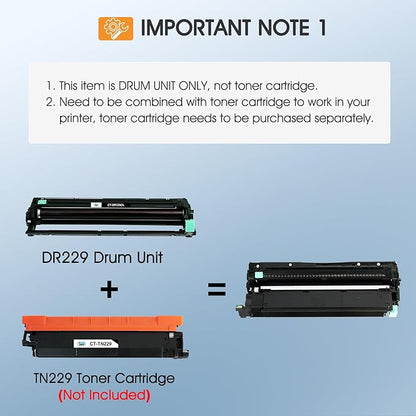 DR229 DR229CL Drum Unit 4-Pack Compatible Replacement for Brother DR229 DR-229CL for MFC-L3780cdw MFC-L3720cdw HL-L3220cdw HL-L3280cdw HL-L3295cdw DCP-L3560cdw Printer