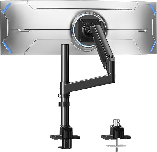 MOUNTUP Heavy Duty Monitor Arm Fits 49 45 42 40 39 34 32 Inch Screens, Ultrawide Monitor Arm Holds 4.4-44 lbs, Monitors Stand for Samsung Odyssey G9 and More, Gas Spring Height Adjustable, VESA Mount