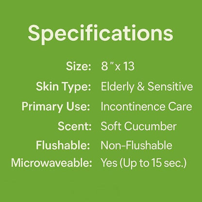 Adult Wipes Extra Large Scented - Skin-Friendly Incontinence Wet Wipes for Adults & Elderly Disposable Washcloths - 8x13" 4 Packs of 60 (240 Wipes)