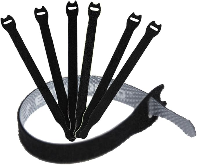 Reusable Cable Ties 1/2" x 6" for Cable Management and Organizing Cords - 30 Pack Bundled with 2 Bonus Cinch Straps (Black)